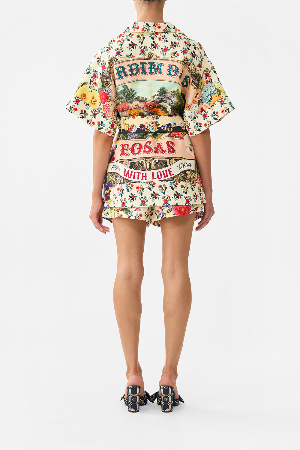 The CAMILLA WAIST TIE SHIRT DRESS SOAP OPERA in our  print.