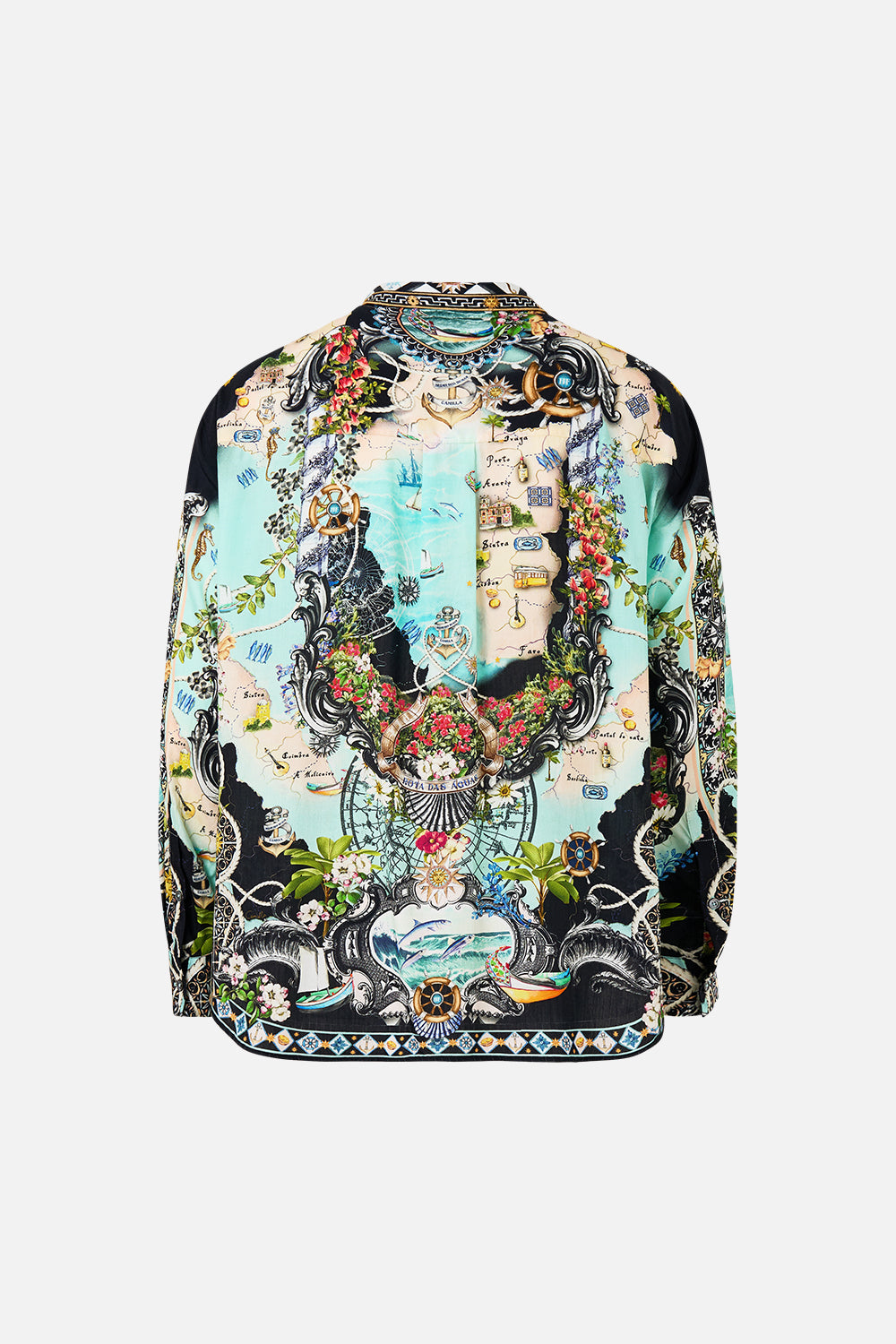 The CAMILLA Long Sleeve Oversized Shirt in our Folk Afloat print.