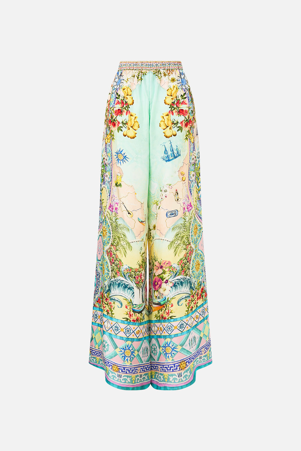 The CAMILLA DEEP V KAFTAN WITH CUT-OUT DETAIL AROMATIC TIGER FLOWER in our  print.