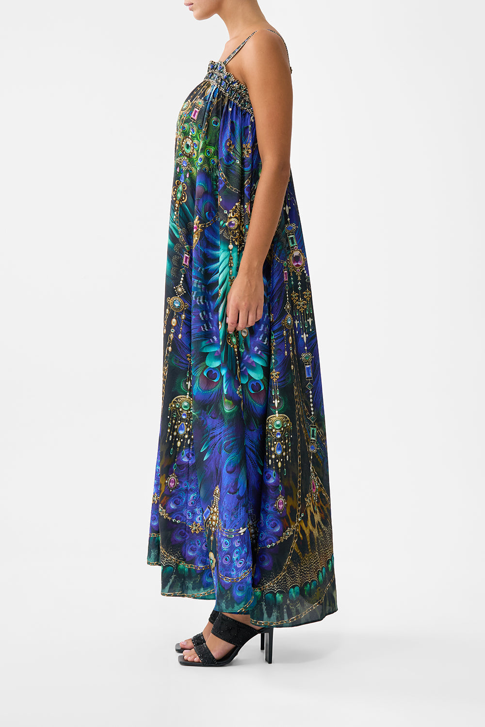 The CAMILLA Wide Strap Sundress in our Dominican Decadence print.