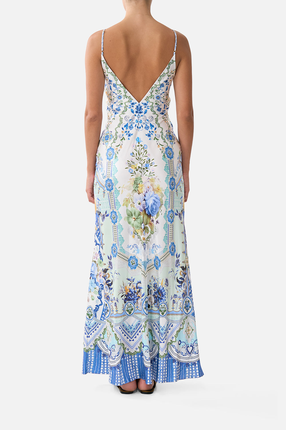 V NECK FULL LENGTH BIAS SLIP DRESS MY HOMESPUN HEART