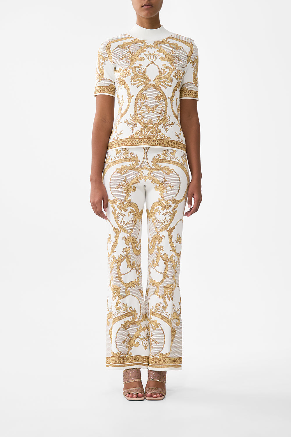 The CAMILLA SHIRRED CUFF BLOUSE AL MANIAL PALACE MEMOIRS in our  print.