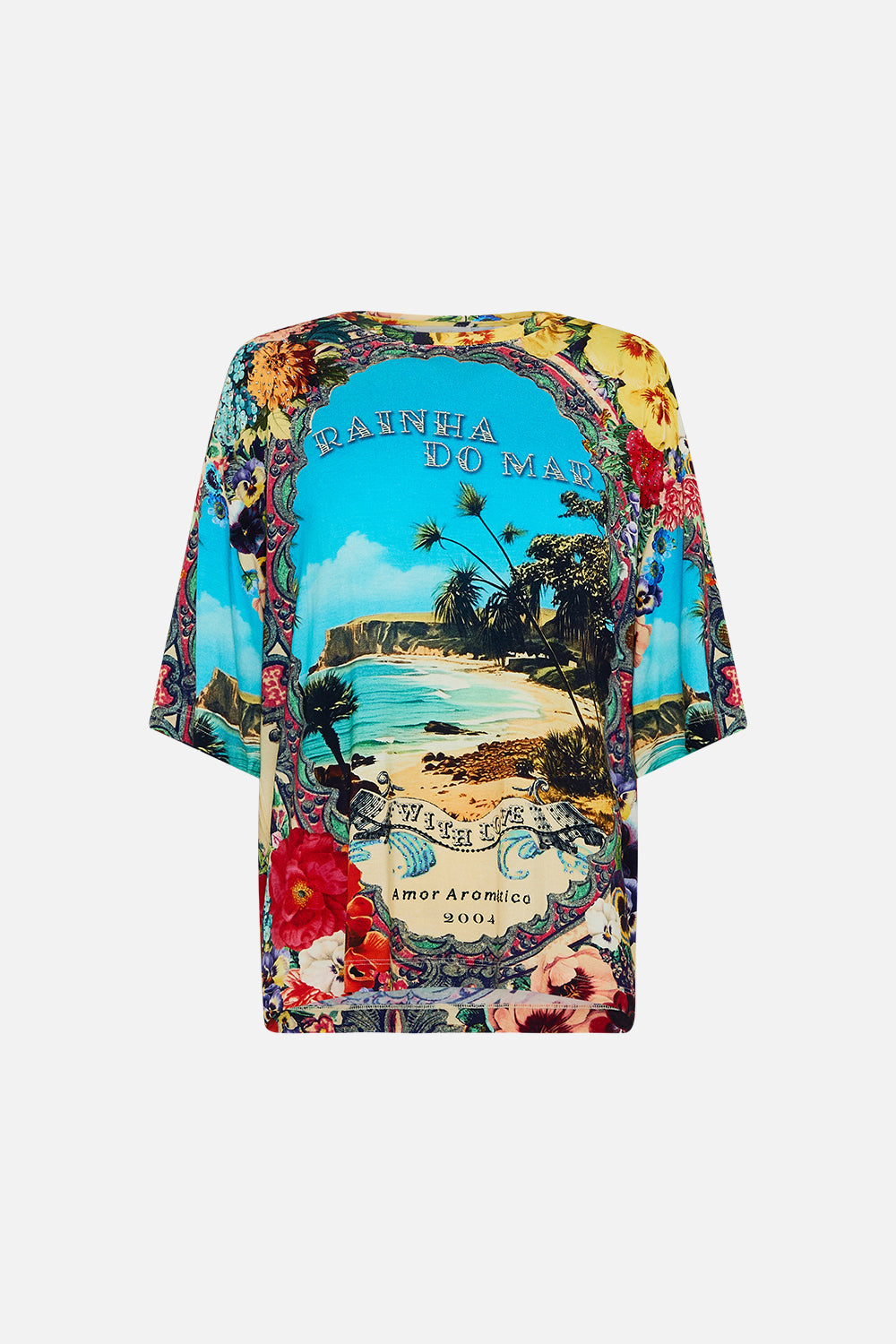 The CAMILLA Relaxed Body And Sleeve Tee in our Bathing Bombshell print.