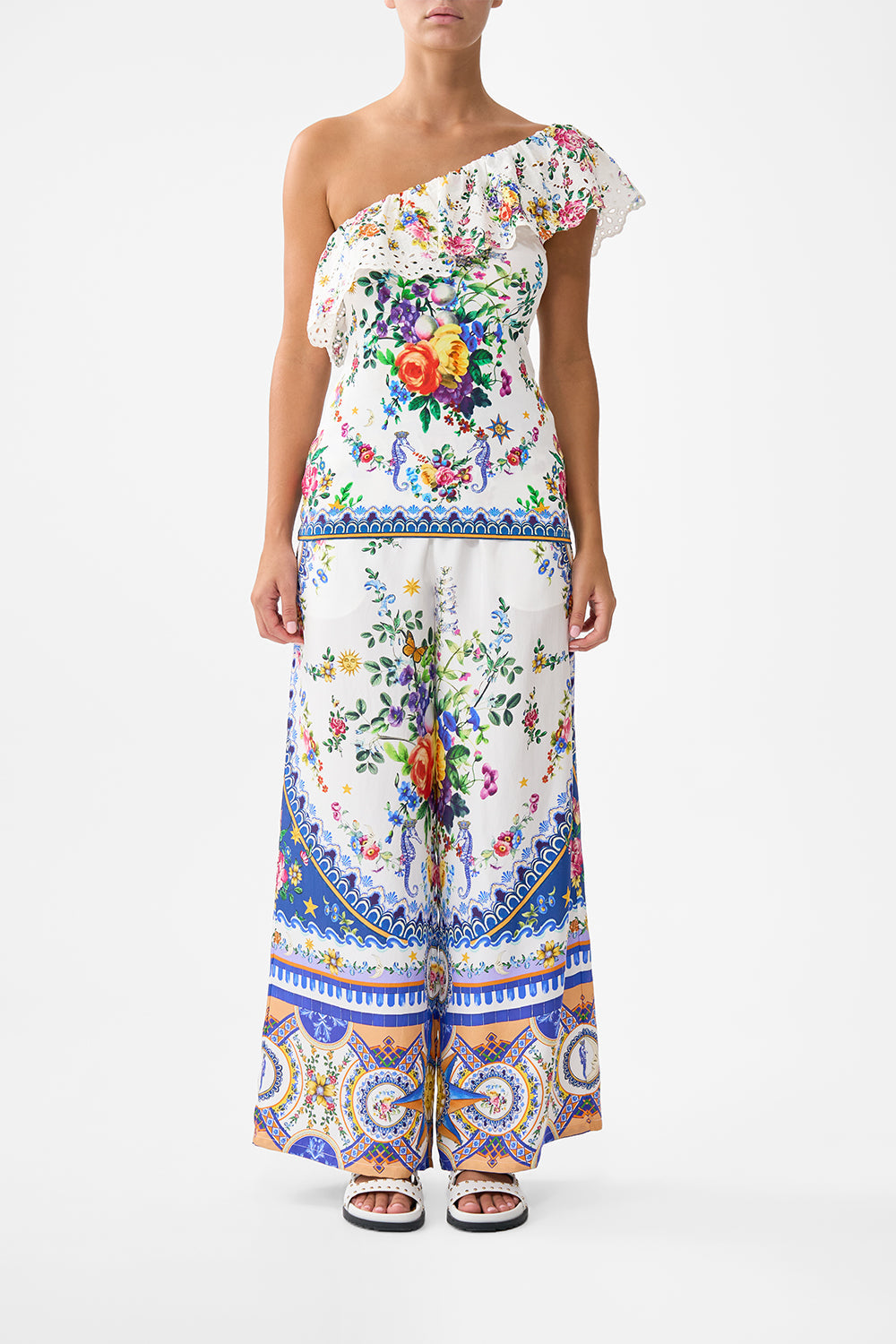 The CAMILLA SUPER WIDE FLARE PANT BASKED IN BAROQUE in our  print.