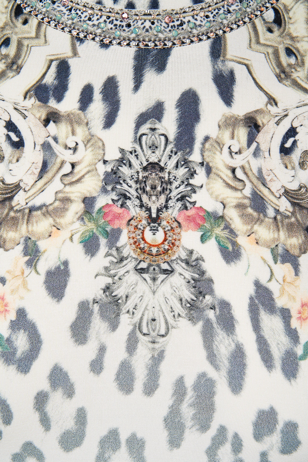 The CAMILLA Jersey Turtleneck in our Marble Heaven print.