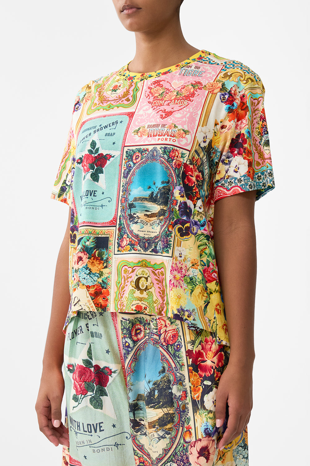 The CAMILLA Classic Tee - Multi in our Soap Opera print.