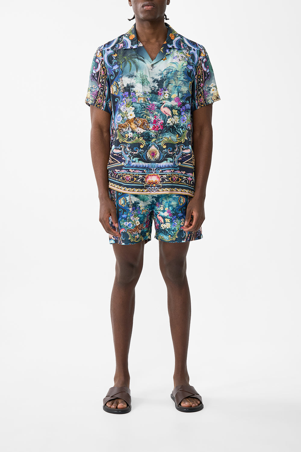 The CAMILLA Short Sleeve Camp Collared Shirt in our Basked In Baroque print.