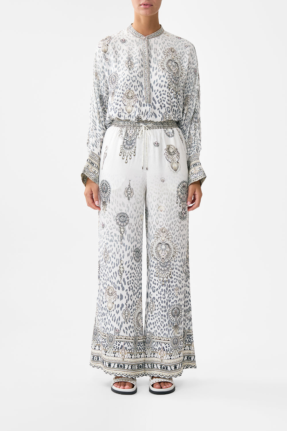 The CAMILLA HIGH NECK BIAS DRESS THE IMPERIAL GATE in our  print.