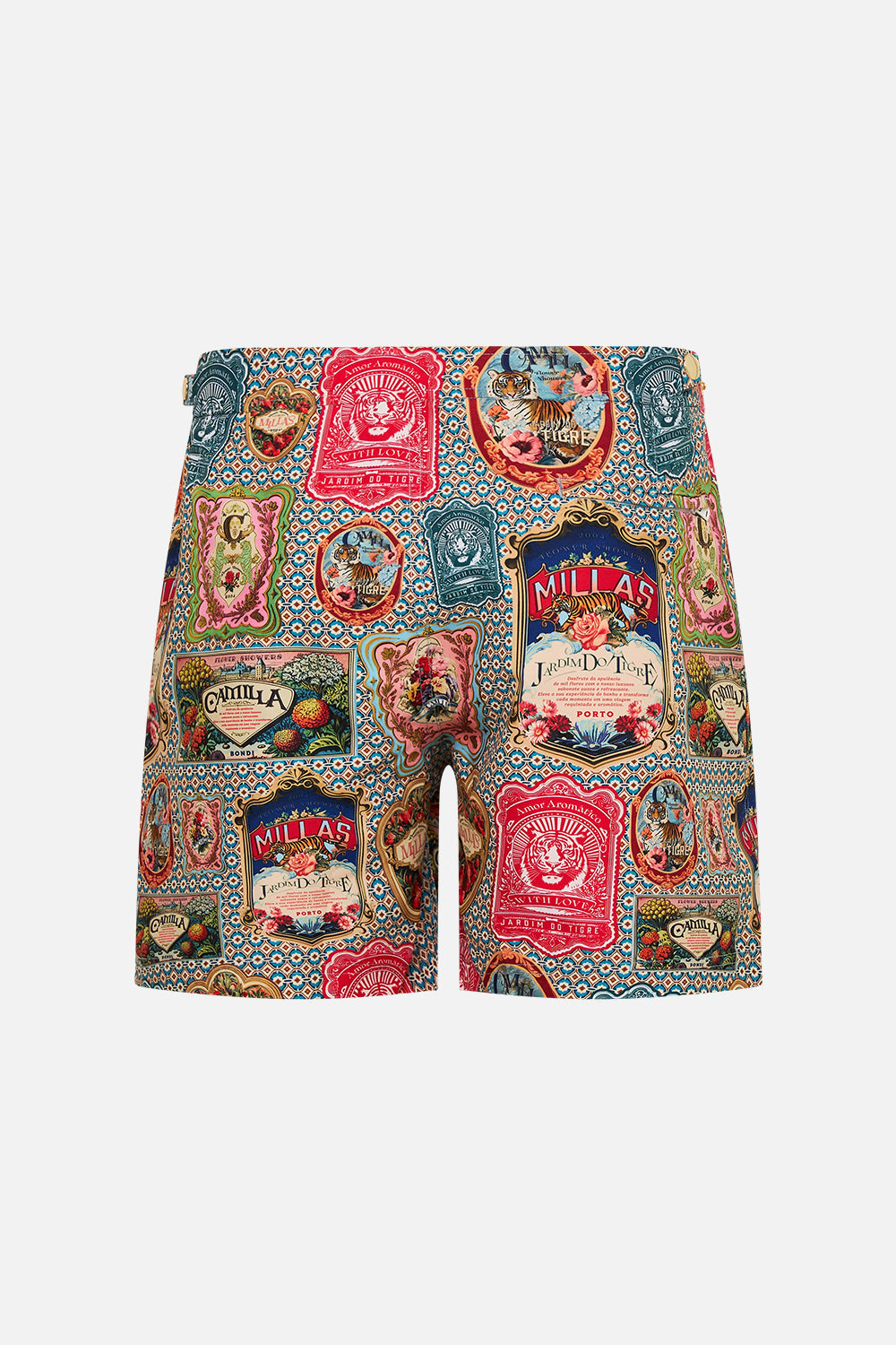 The CAMILLA Mid Length Boardshort With Fixed Waist in our Soap Opera print.