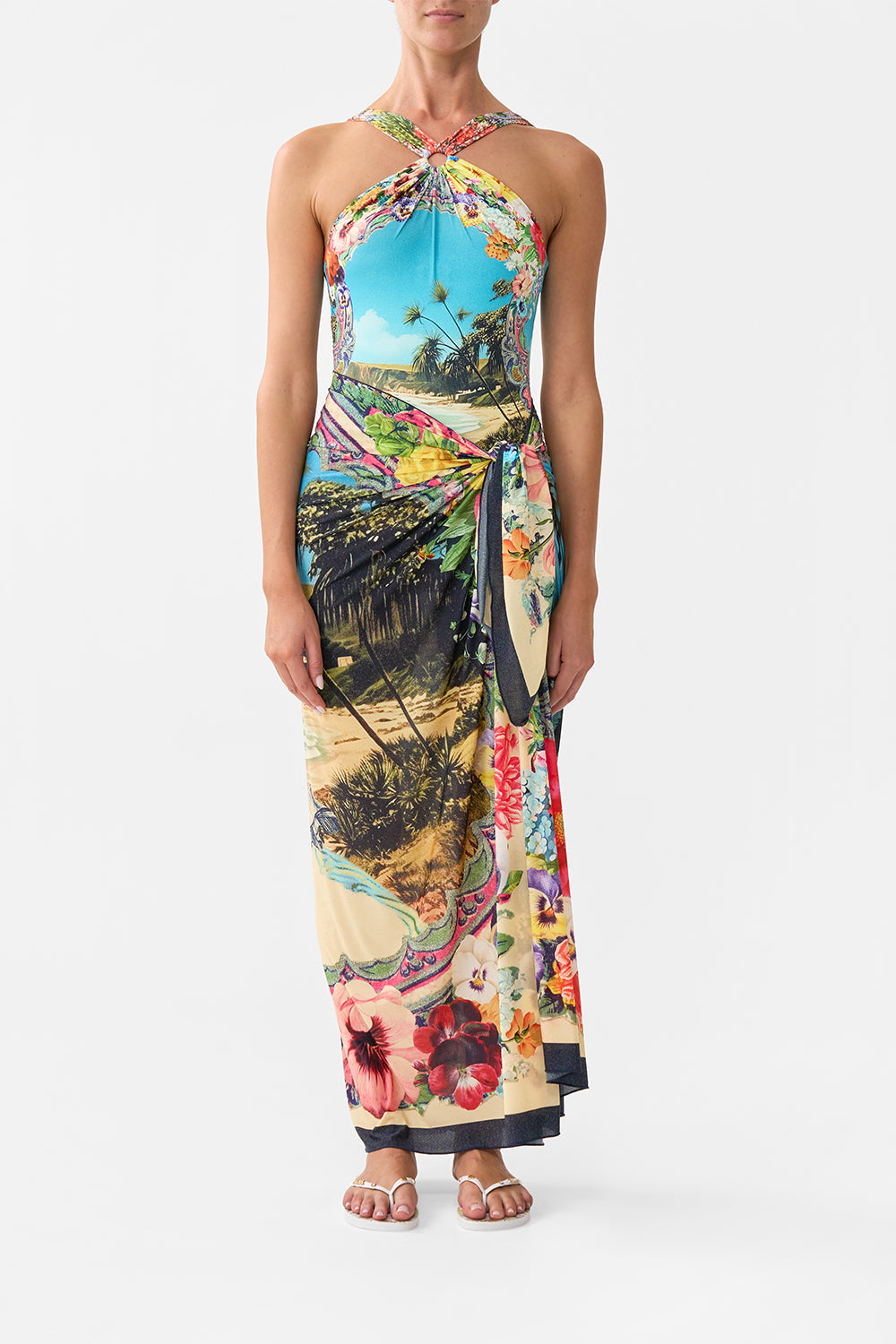 The CAMILLA Multi Wear Long Sarong in our Bathing Bombshell print.