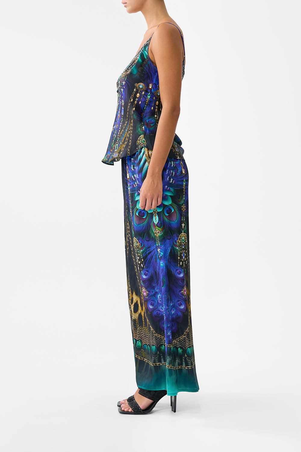 The CAMILLA V-Neck Bias Cami in our Dominican Decadence print.