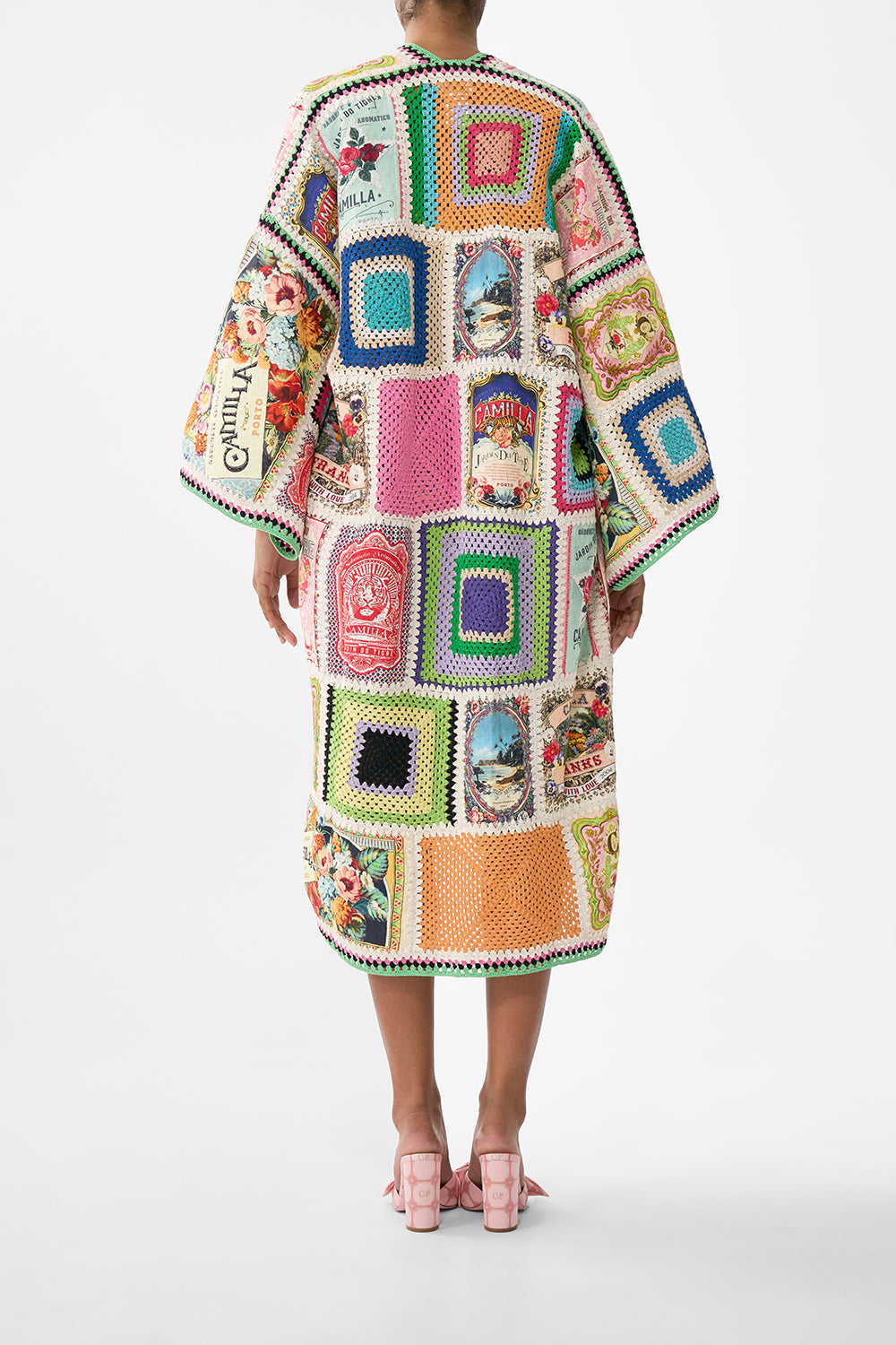 CROCHET PATCHED KIMONO COAT SOAP OPERA