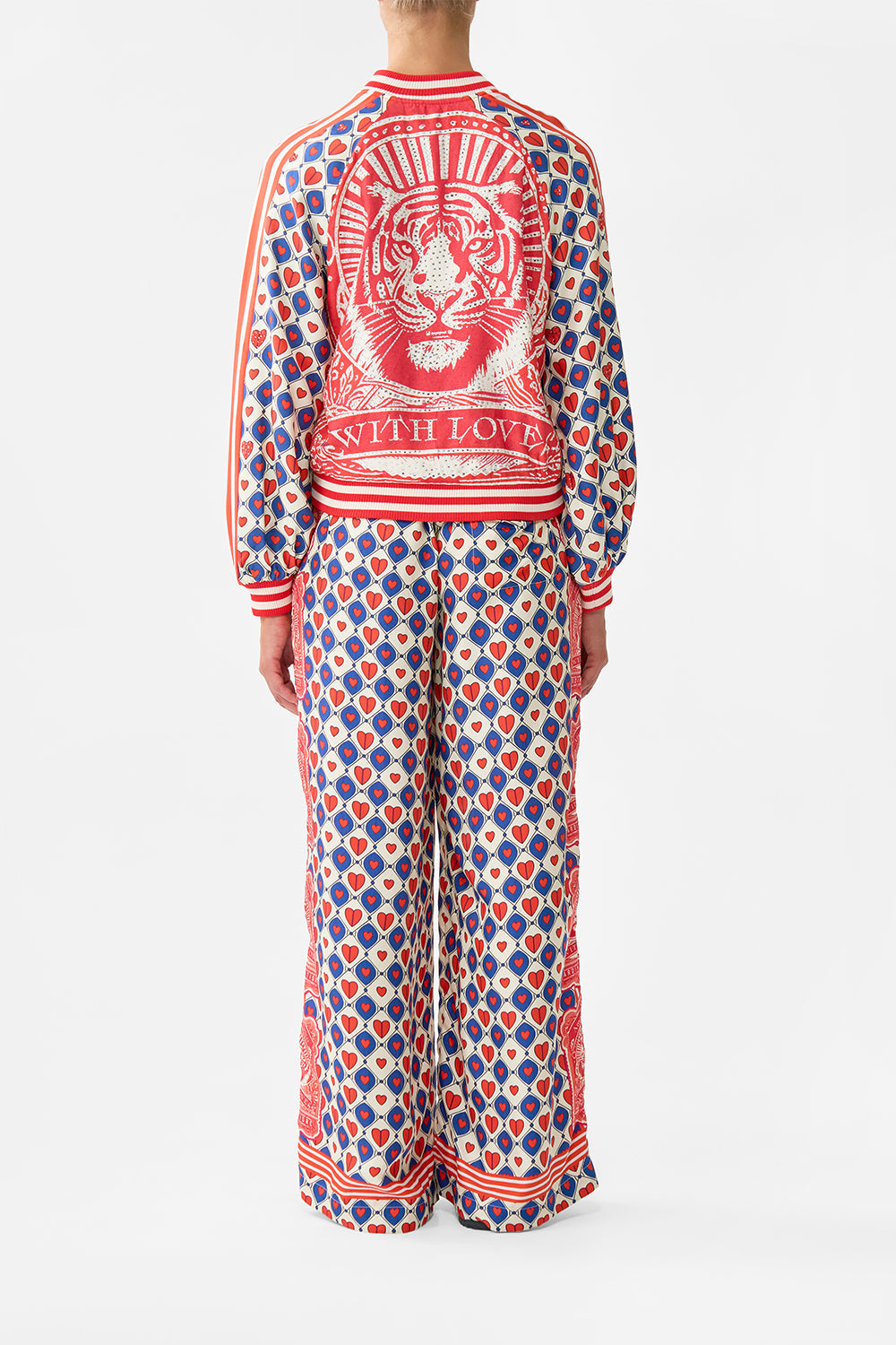 The CAMILLA PANELLED POINTELLE KNIT TOP ORNATE ON A PLATE in our ORNATE ON A PLATE print.