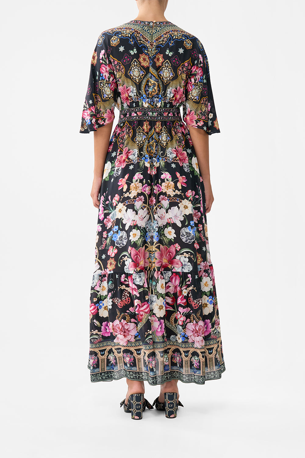 WAISTED DRESS WITH HEM RUFFLE MIDNIGHT IN MONSERRATE