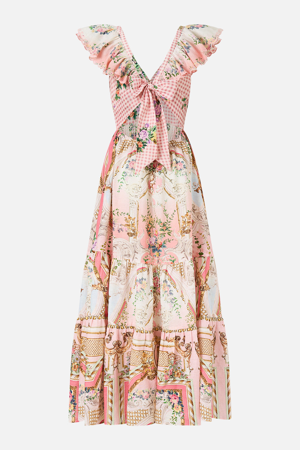 TIERED DRESS WITH NECK FRILL LISBON LULLABY