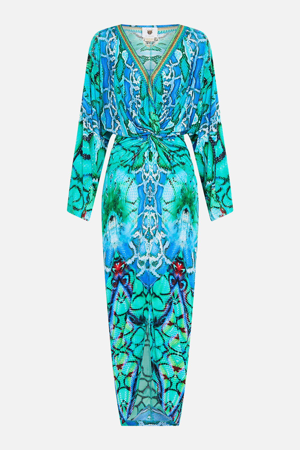 LONG SPLIT FRONT TWIST DRESS LAND OF WONDER