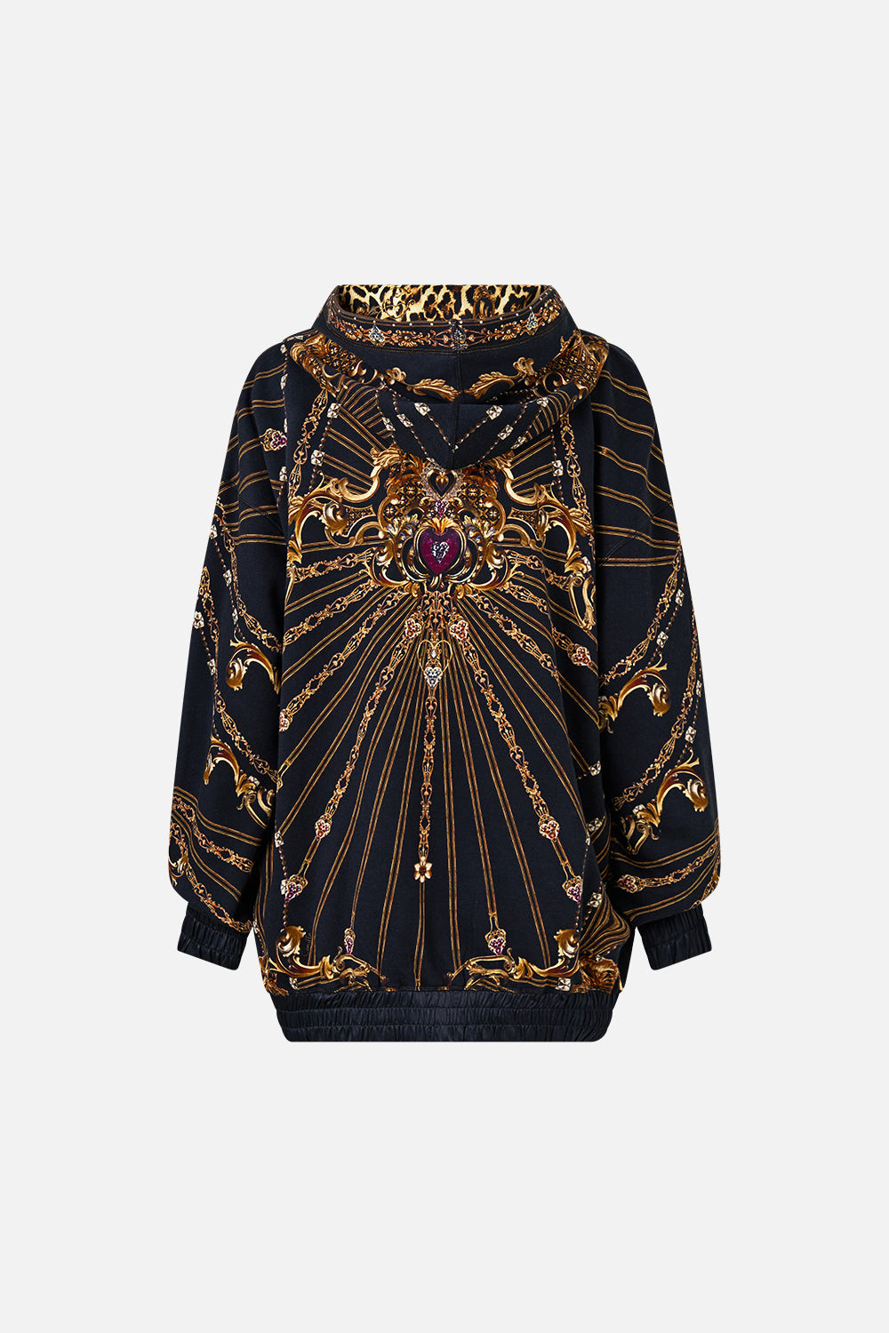 SILK BAND OVERSIZED HOODIE WITH POCKETS BAROQUE AROUND THE CLOCK