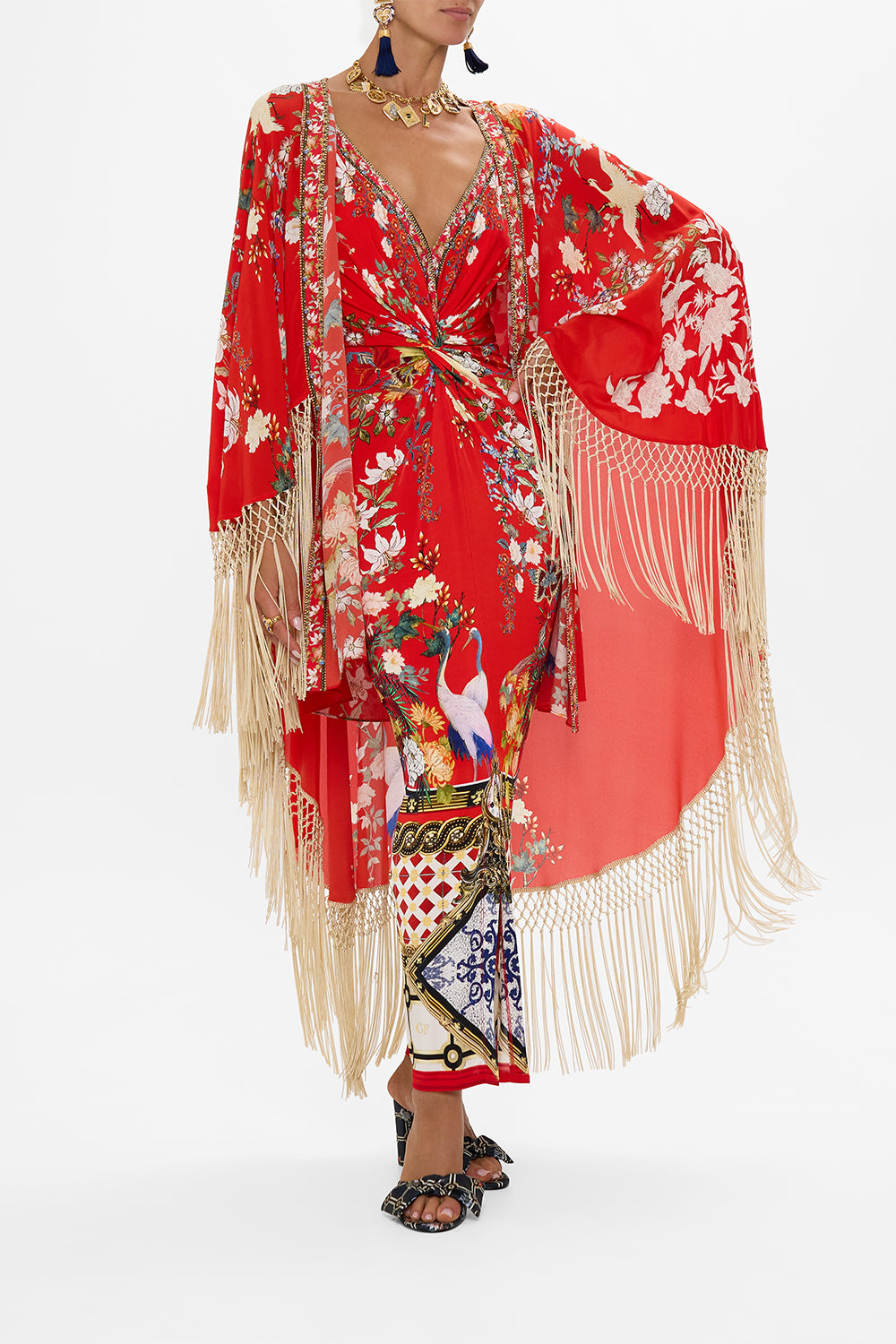 STRAPPY DRESS WITH TWIST FRONT LISBOA LUXE