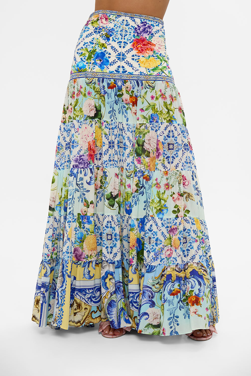 JERSEY SPLICED TIERED SKIRT WALL TO WALL WONDERS