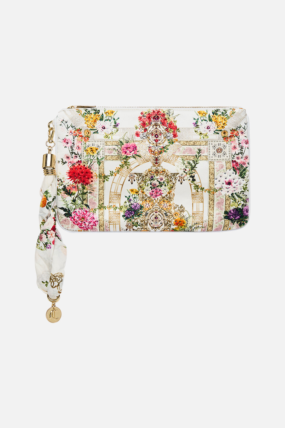 CAMILLA Scarf clutch in Egyptian rose print.