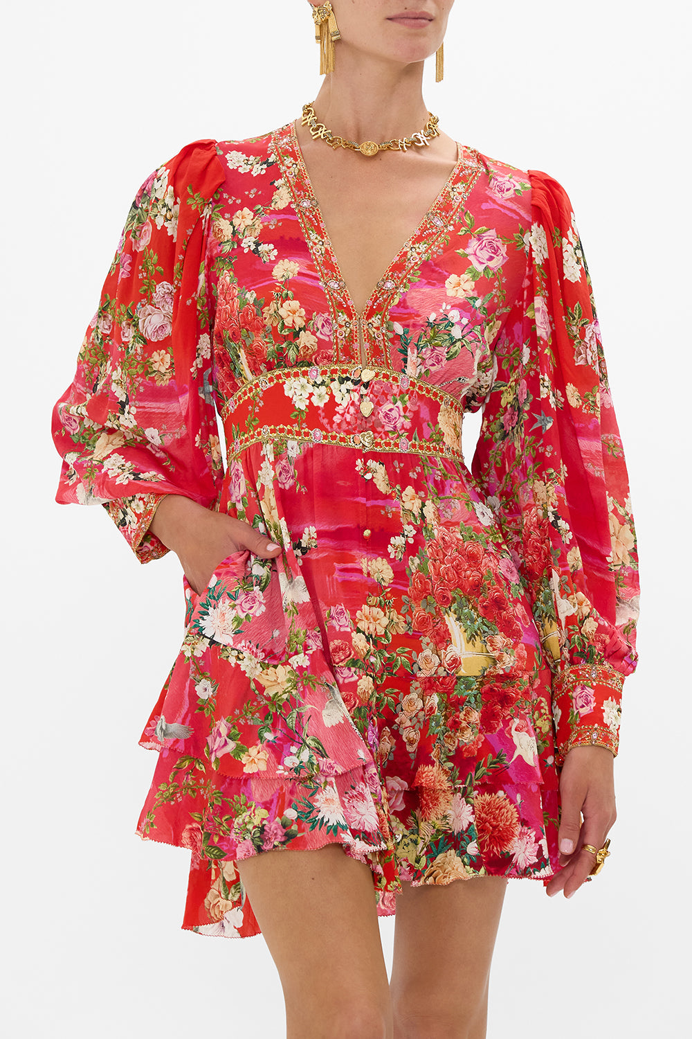 BUTTON FRONT FRILL DRESS SWEET HOME ALEXANDRIA