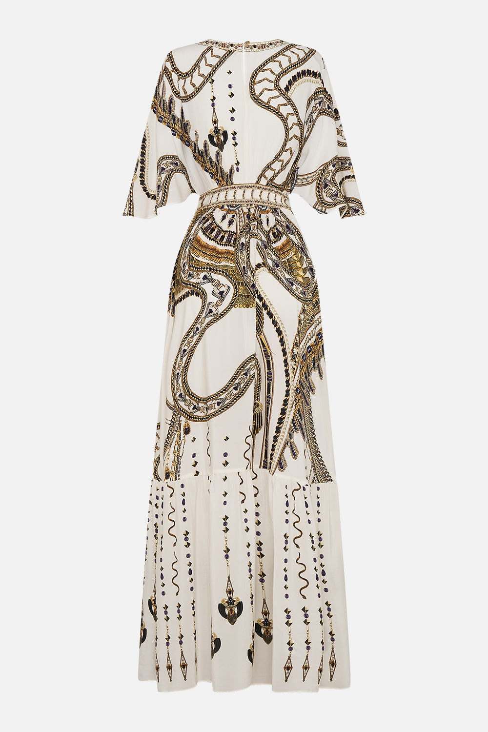 WAISTED DRESS WITH HEM RUFFLE GODDESS ENERGY