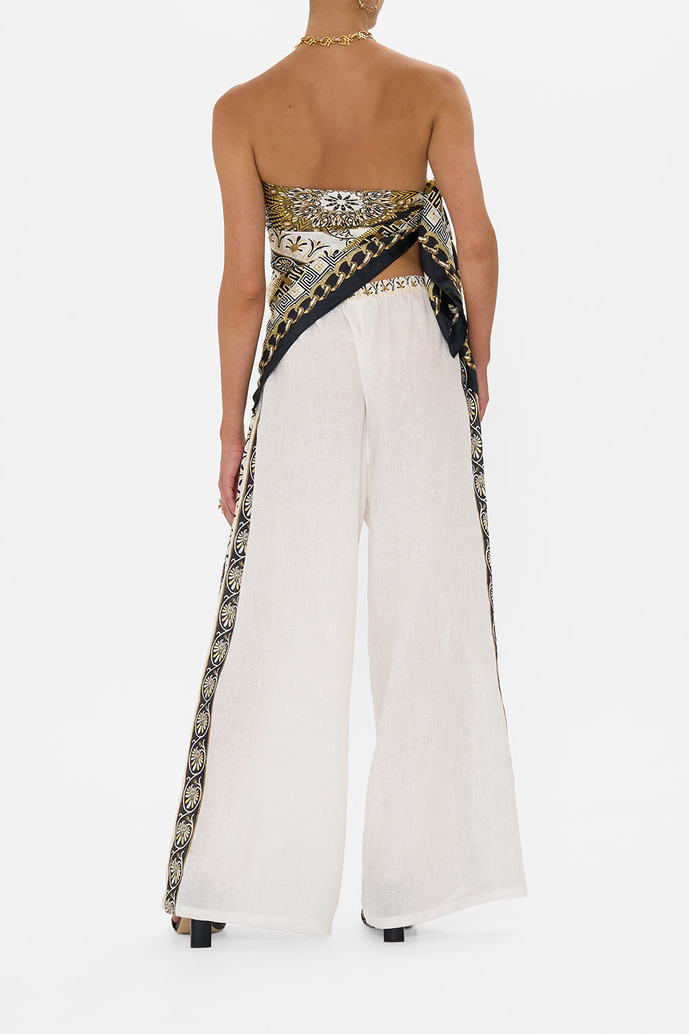 WIDE LEG TROUSER WITH FRONT POCKETS TEMPLES OF DENDARA