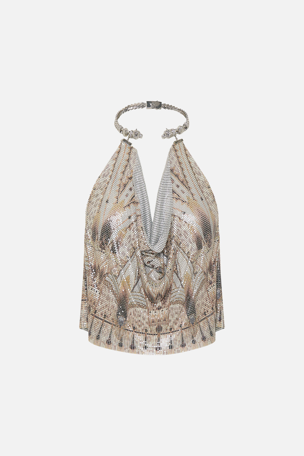 GILDED MESH TOP WITH NECKPIECE SAHARA STARLET