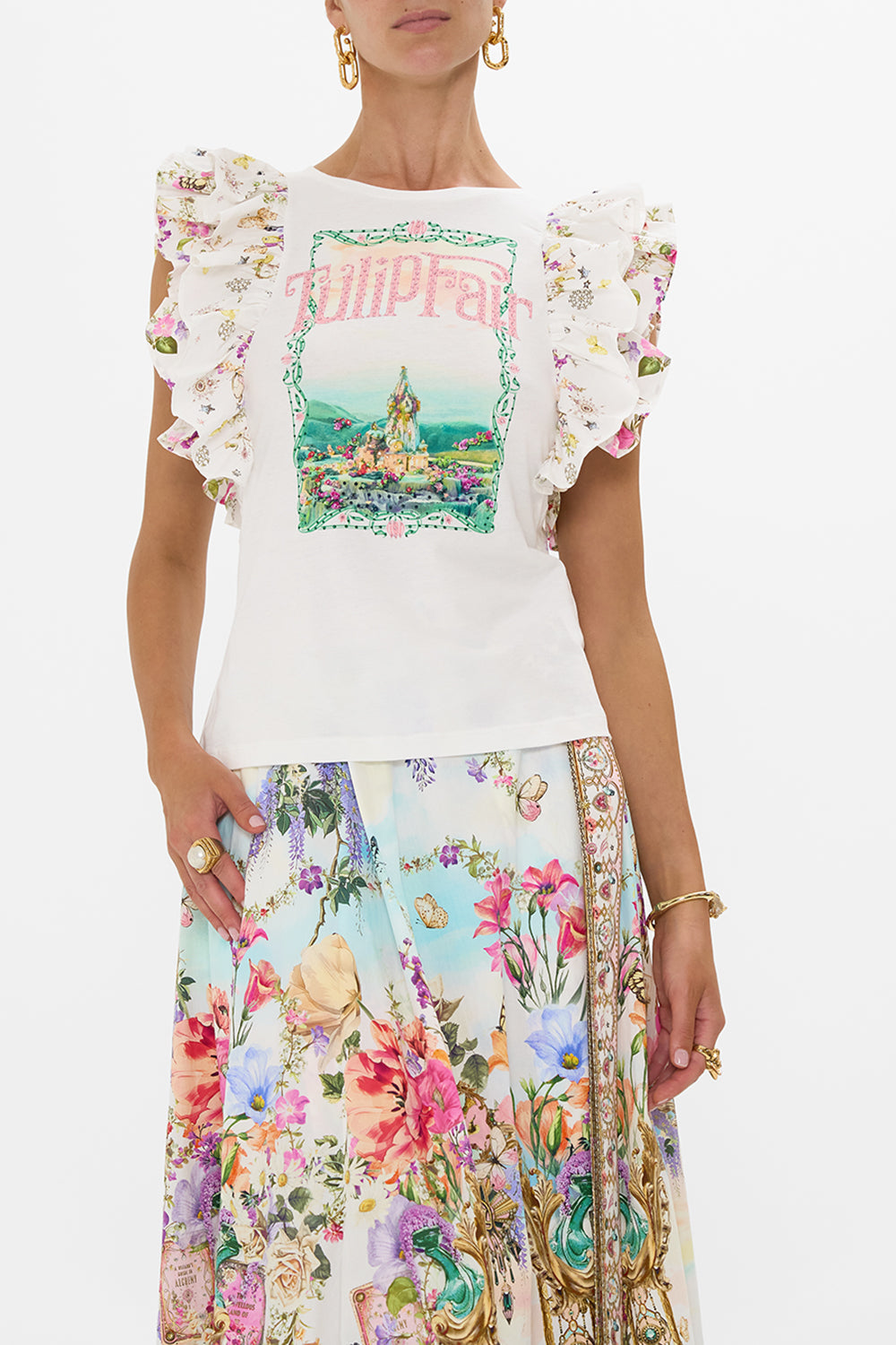 DOUBLE FRILL SLEEVE TEE MUNCHKINLAND