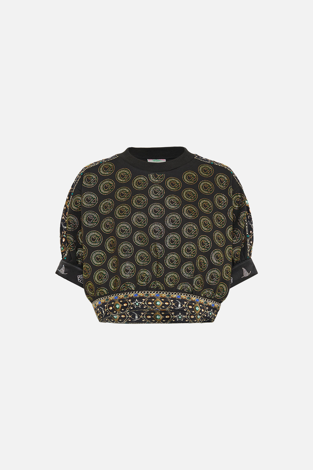 OVERSIZED CROPPED TEE WITH SILK DETAILS DEFY GRAVITY