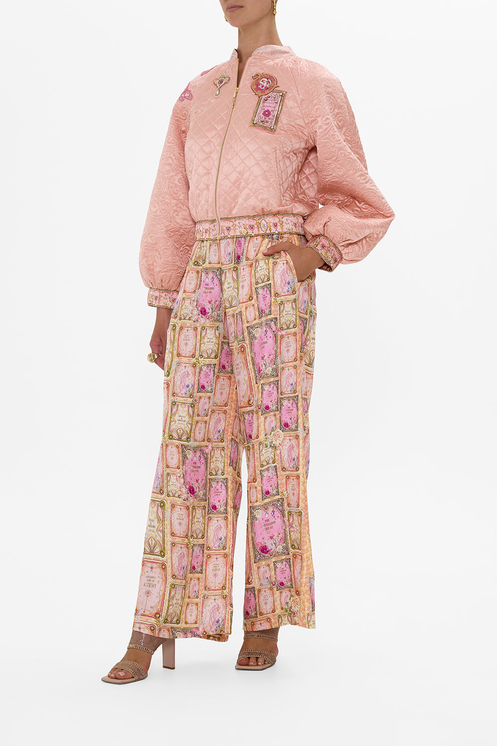 The CAMILLA WIDE LEG WAISTED PANT PALACIO PLAYGROUND in our  print.