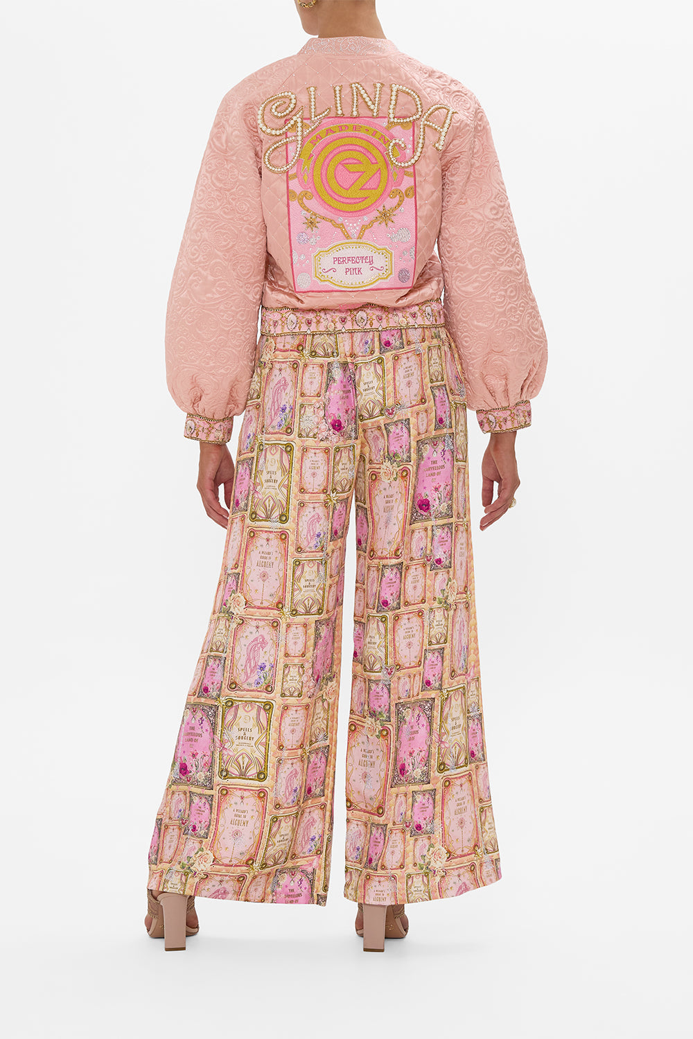 The CAMILLA WIDE LEG WAISTED PANT PALACIO PLAYGROUND in our  print.