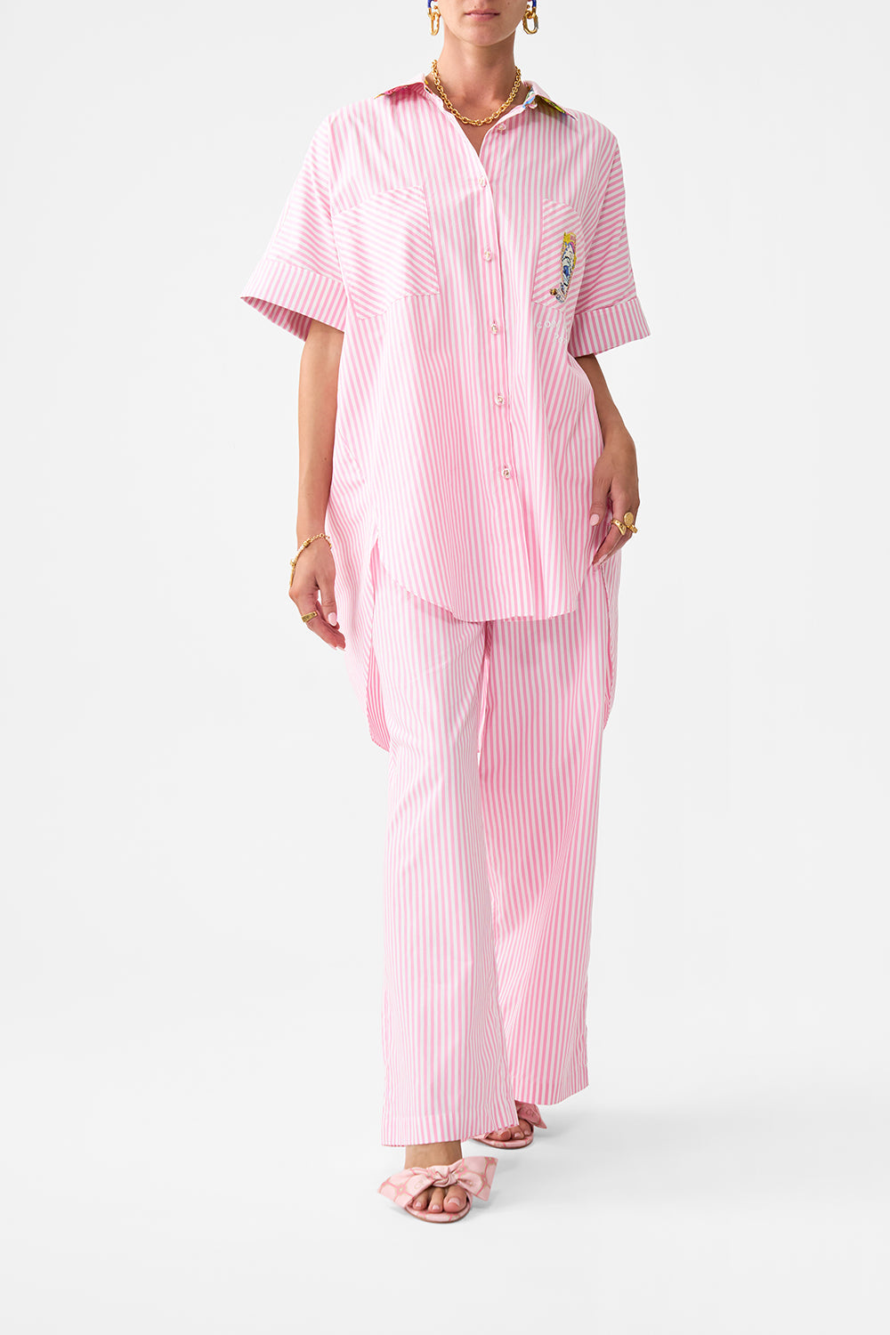 BUTTON FRONT LOUNGE PANT SALTY SPLENDOUR