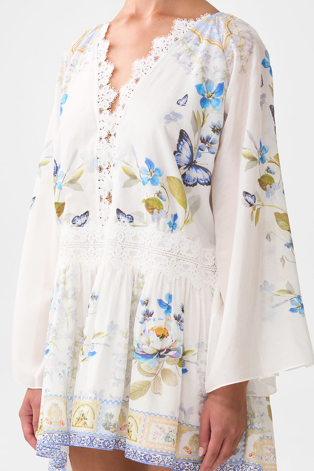 RELAXED SHORT DRESS WITH DROPPED WAIST BOTANICAL BALLADS