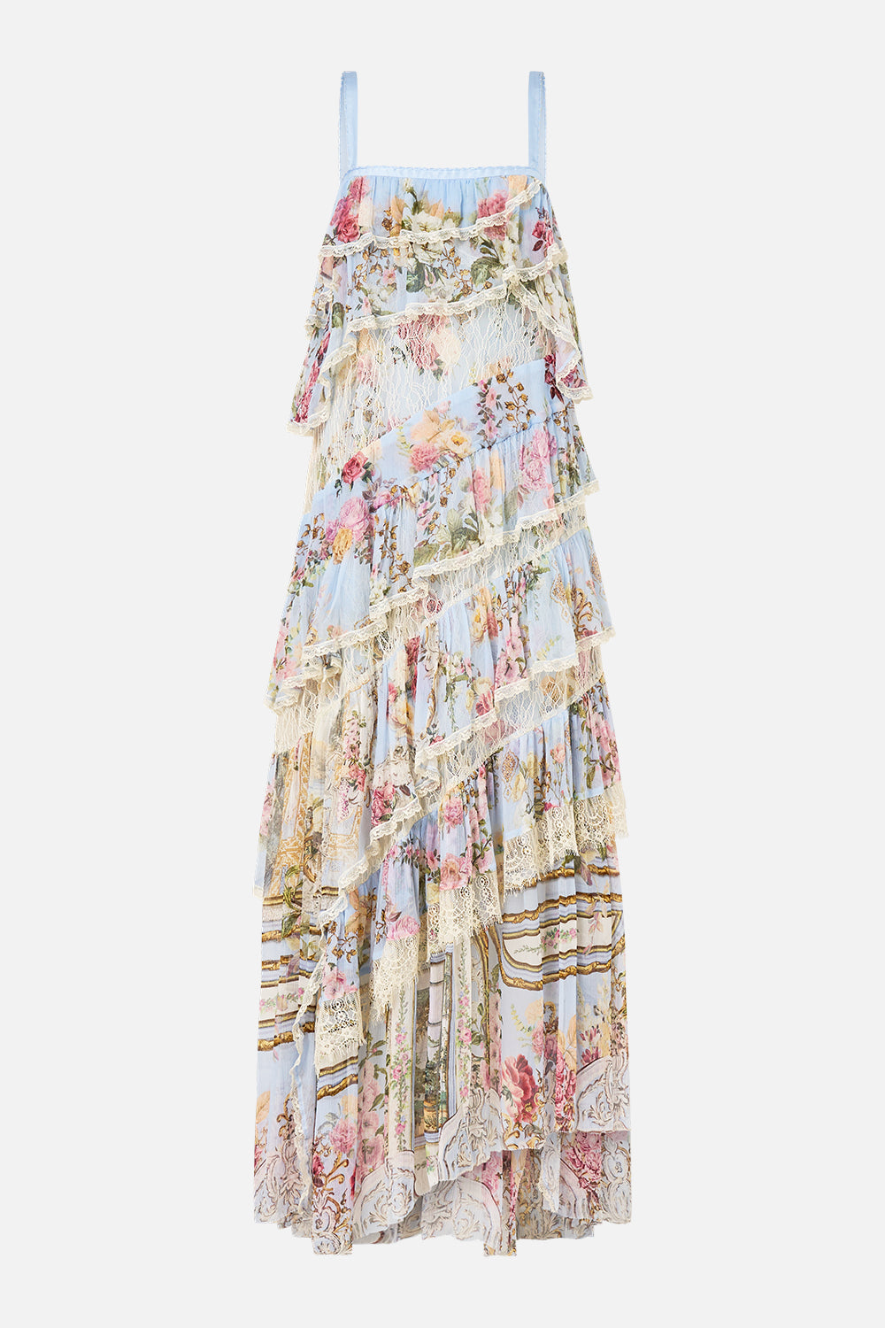 The CAMILLA MID LENGTH BOARDSHORT WITH FIXED WAIST A CERAMIC GARDEN in our  print.