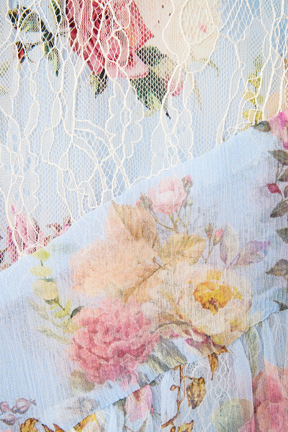 ASYMMETRIC SPLICED LACE DRESS TILED IN TIME