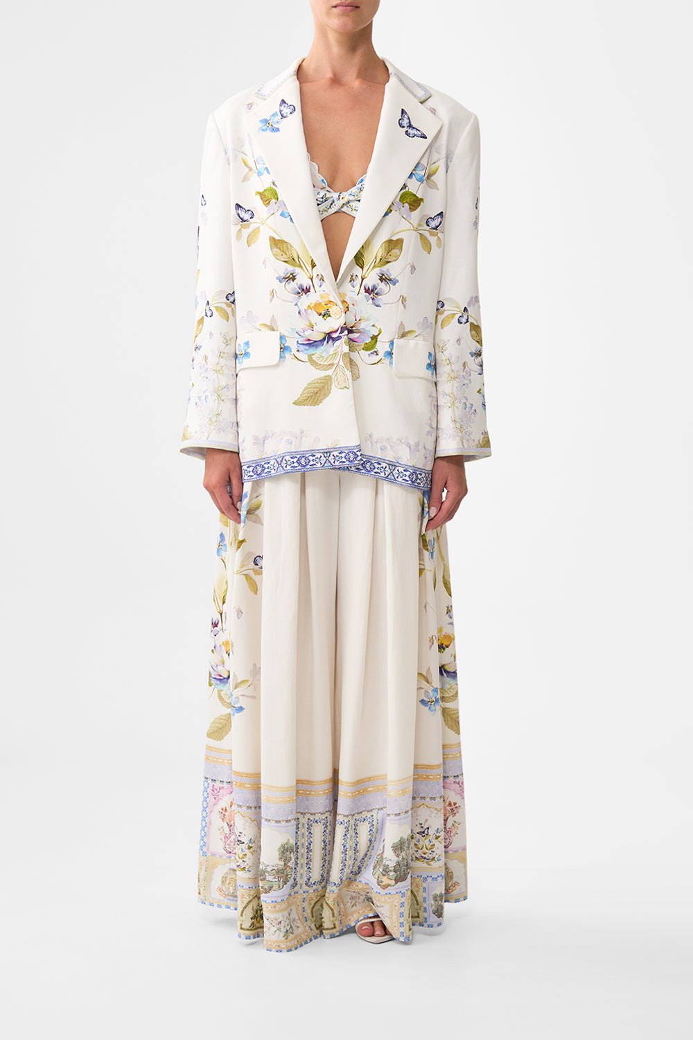 The CAMILLA T SHAPE LONG KAFTAN SONG OF THE SOLSTICE in our  print.