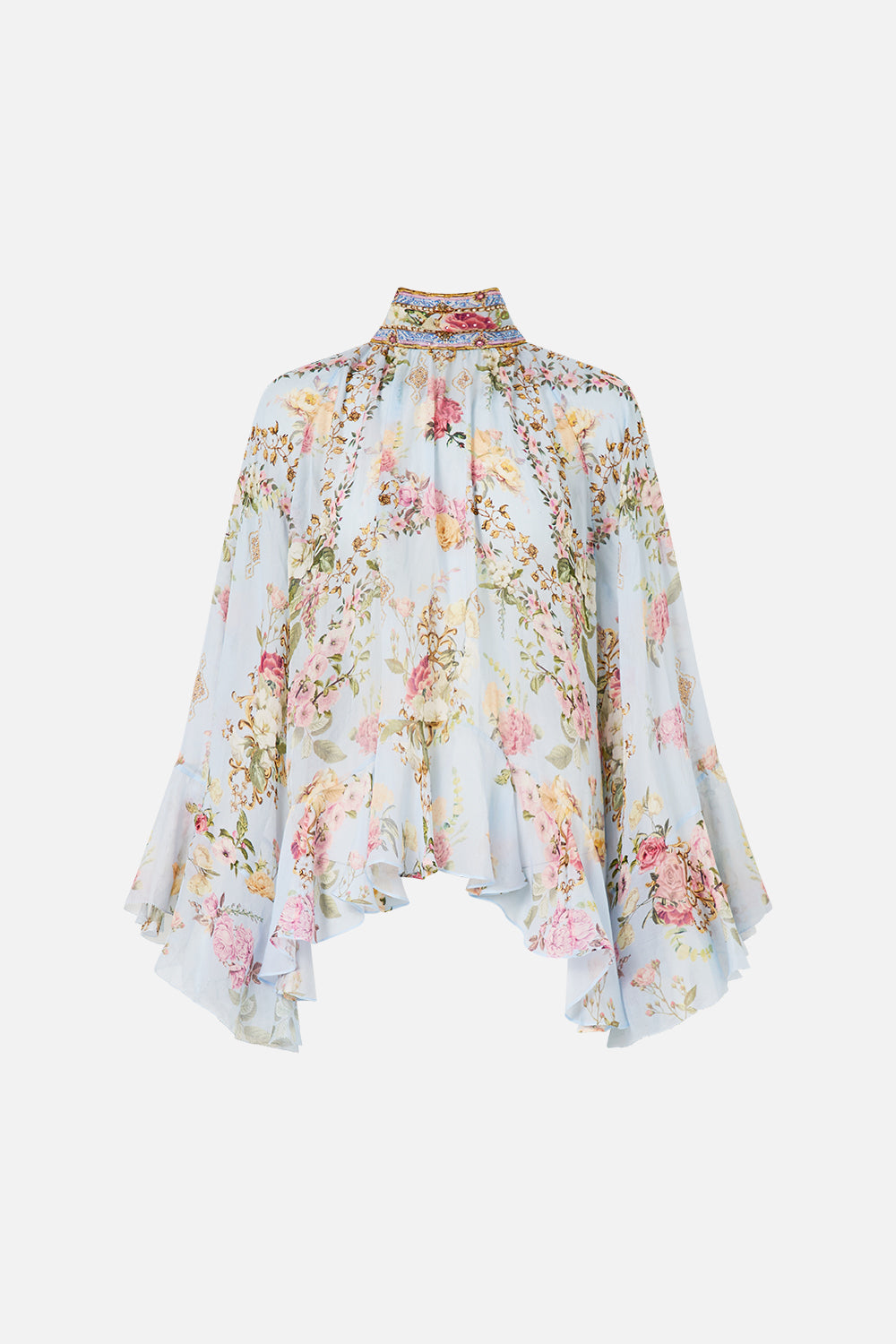 The CAMILLA HIGH WAISTED TIERED SKIRT MY LUCKY STARS in our  print.