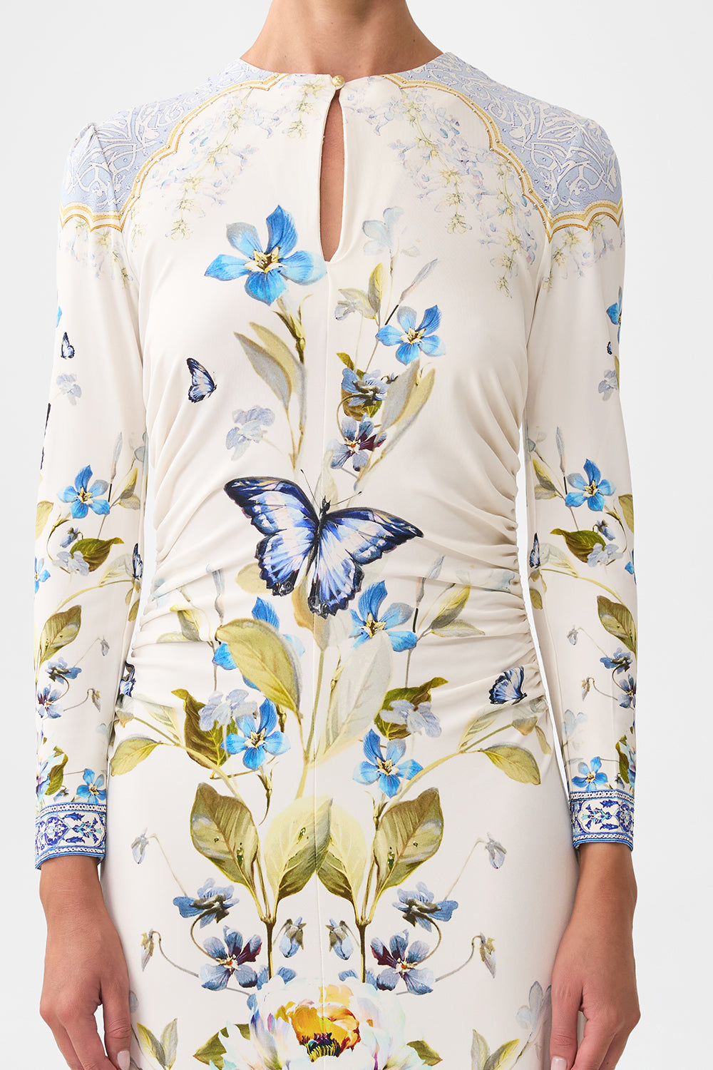 The CAMILLA COLLARED BUTTON THROUGH DRESS MY LUCKY STARS in our  print.