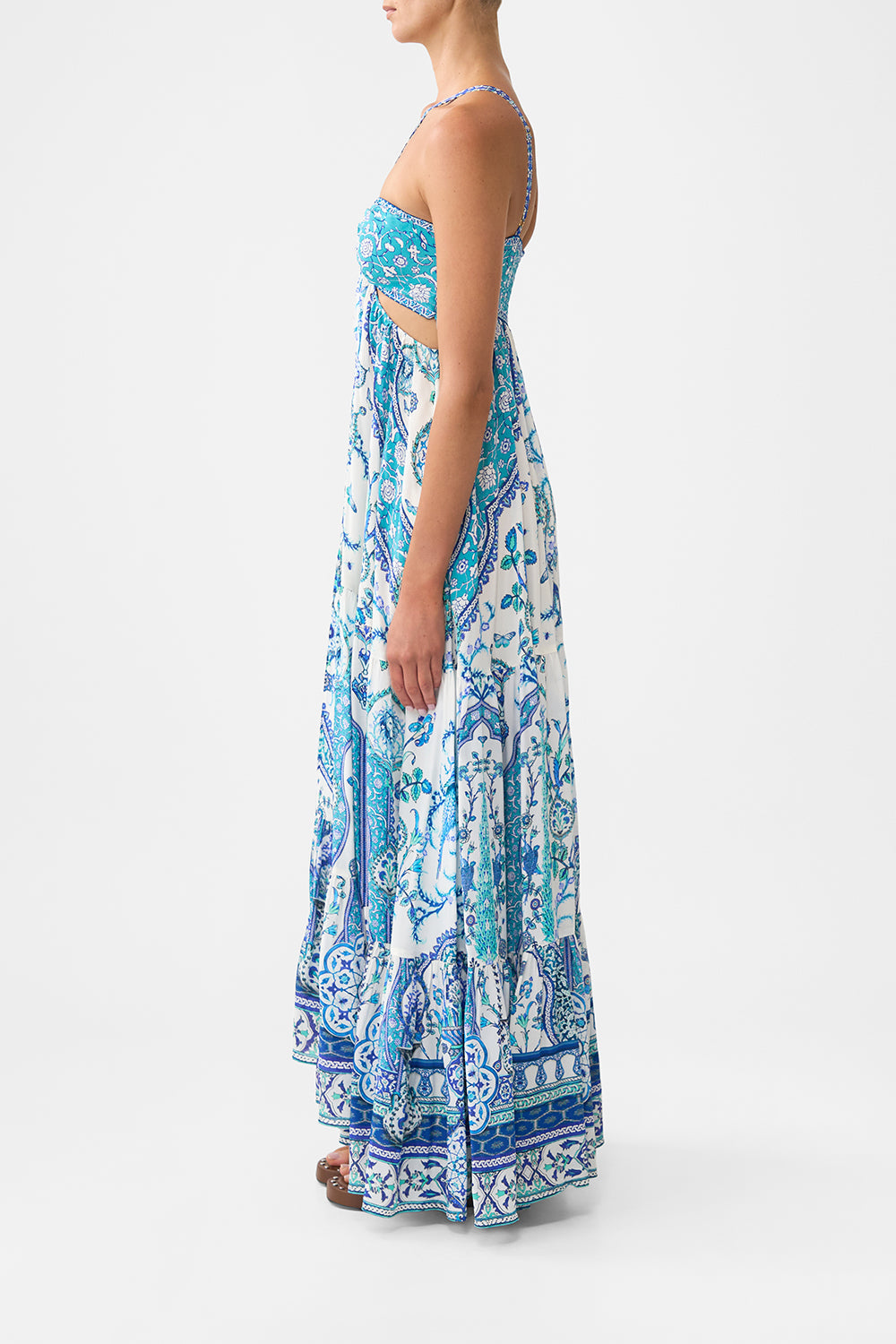The CAMILLA LACE UP UNDERWIRE MOULDED CUP ONE PIECE ISNIK LULLABY in our  print.