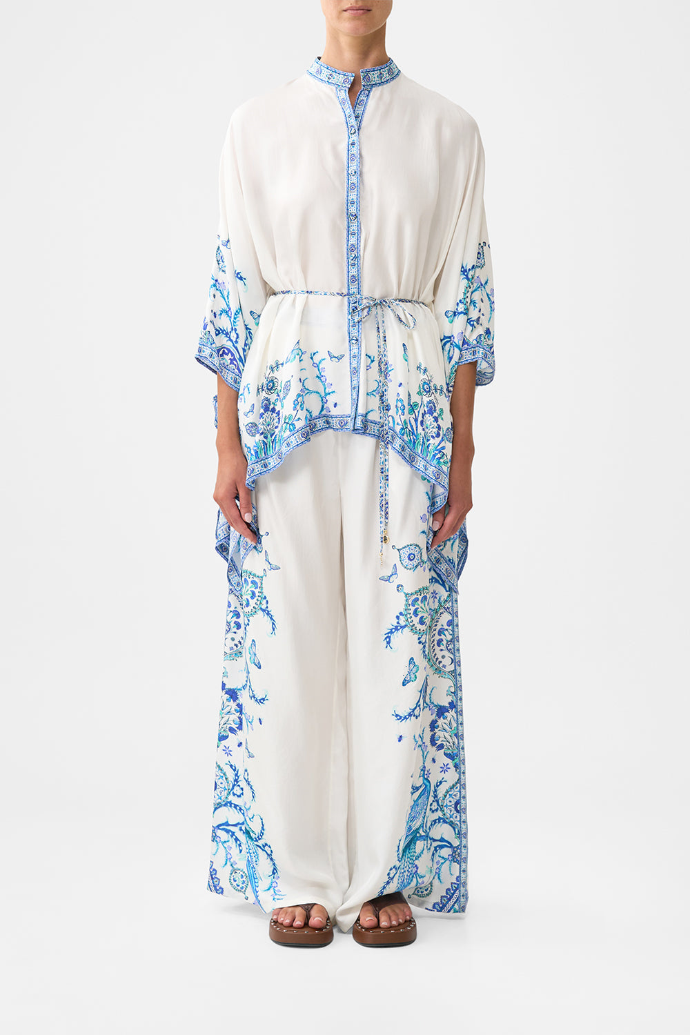 The CAMILLA SHORT SLEEVE CAMP COLLARED SHIRT HOUSE OF HOROSCOPES in our  print.