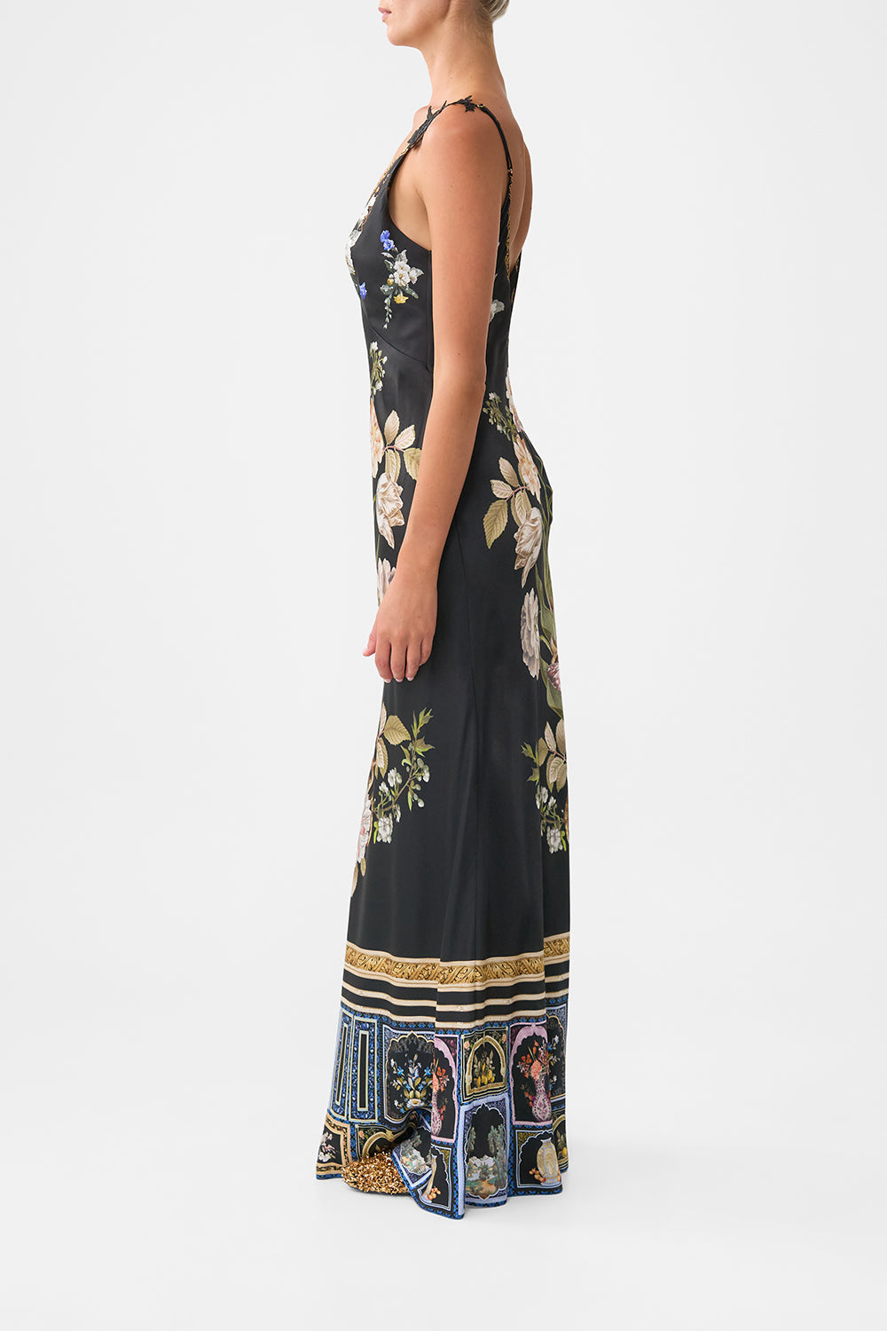 The CAMILLA RUFFLE HEM HALTER SHORT DRESS TALES OF TOPKAPI PALACE in our  print.