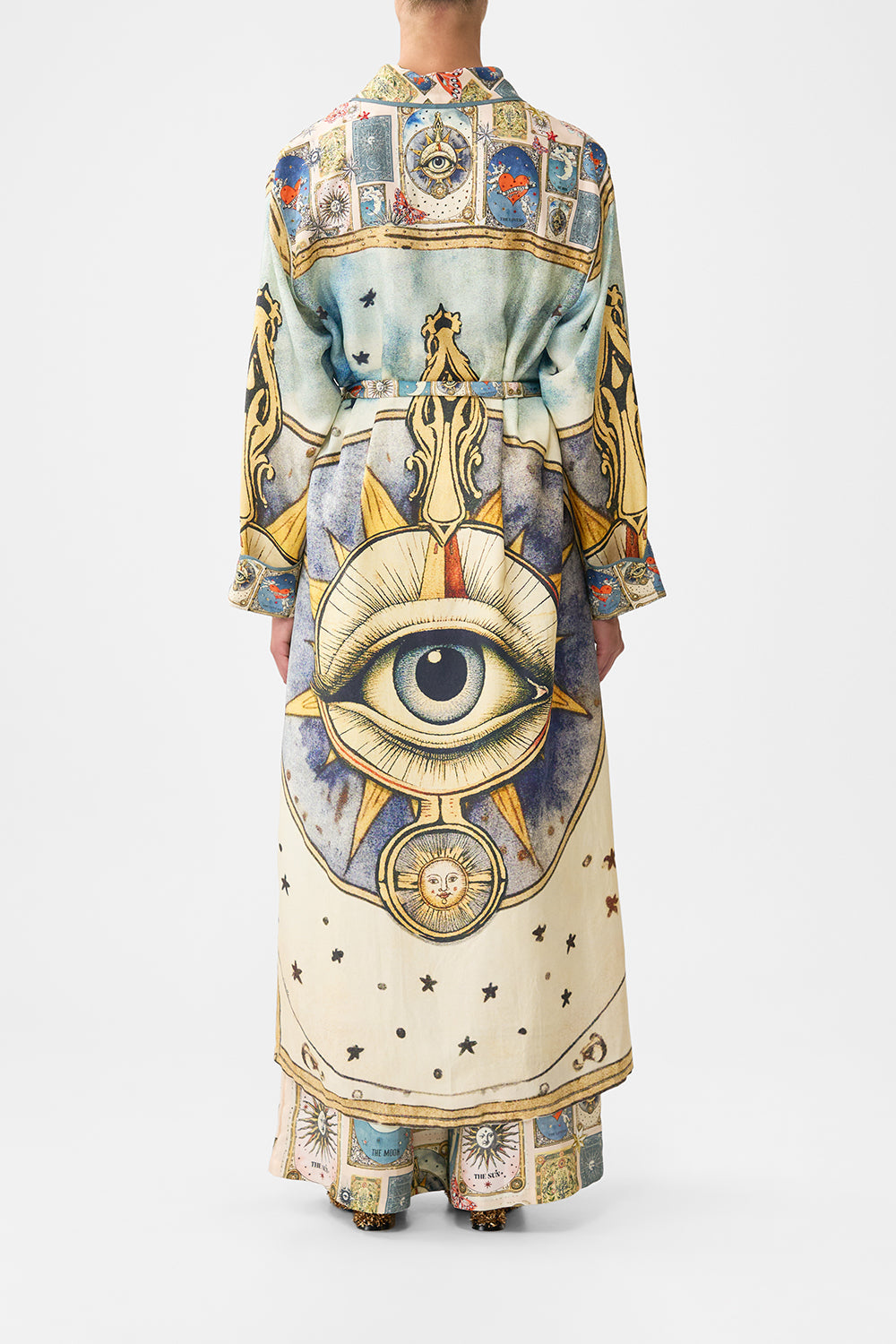 The CAMILLA SHORT TIE FRONT BLOUSON DRESS TOPKAPI POP in our  print.