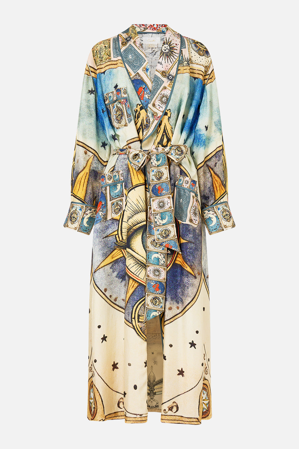 The CAMILLA SHORT TIE FRONT BLOUSON DRESS TOPKAPI POP in our  print.