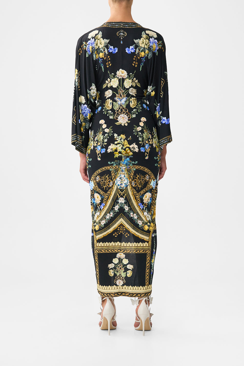 LONG SPLIT FRONT TWIST DRESS OTTOMAN ELEGANCE