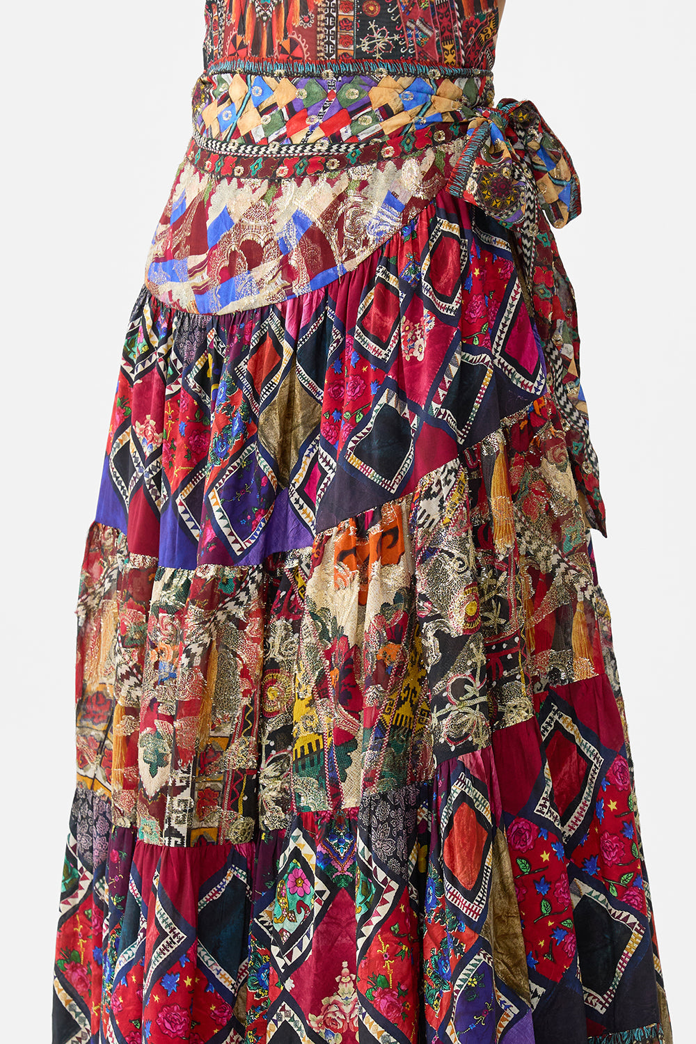 The CAMILLA SHIRRED WAIST DETAIL MINI DRESS CHAIN GANG in our  print.