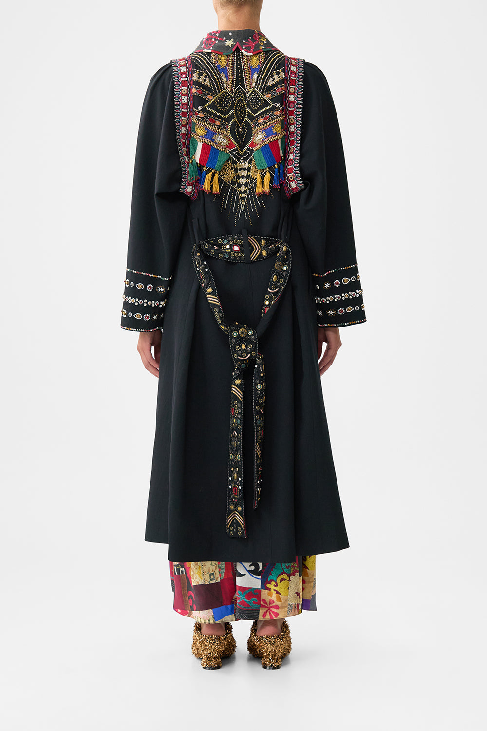 The CAMILLA WIDE LEG WAISTED PANT AMULETS AND ALCHEMY in our  print.