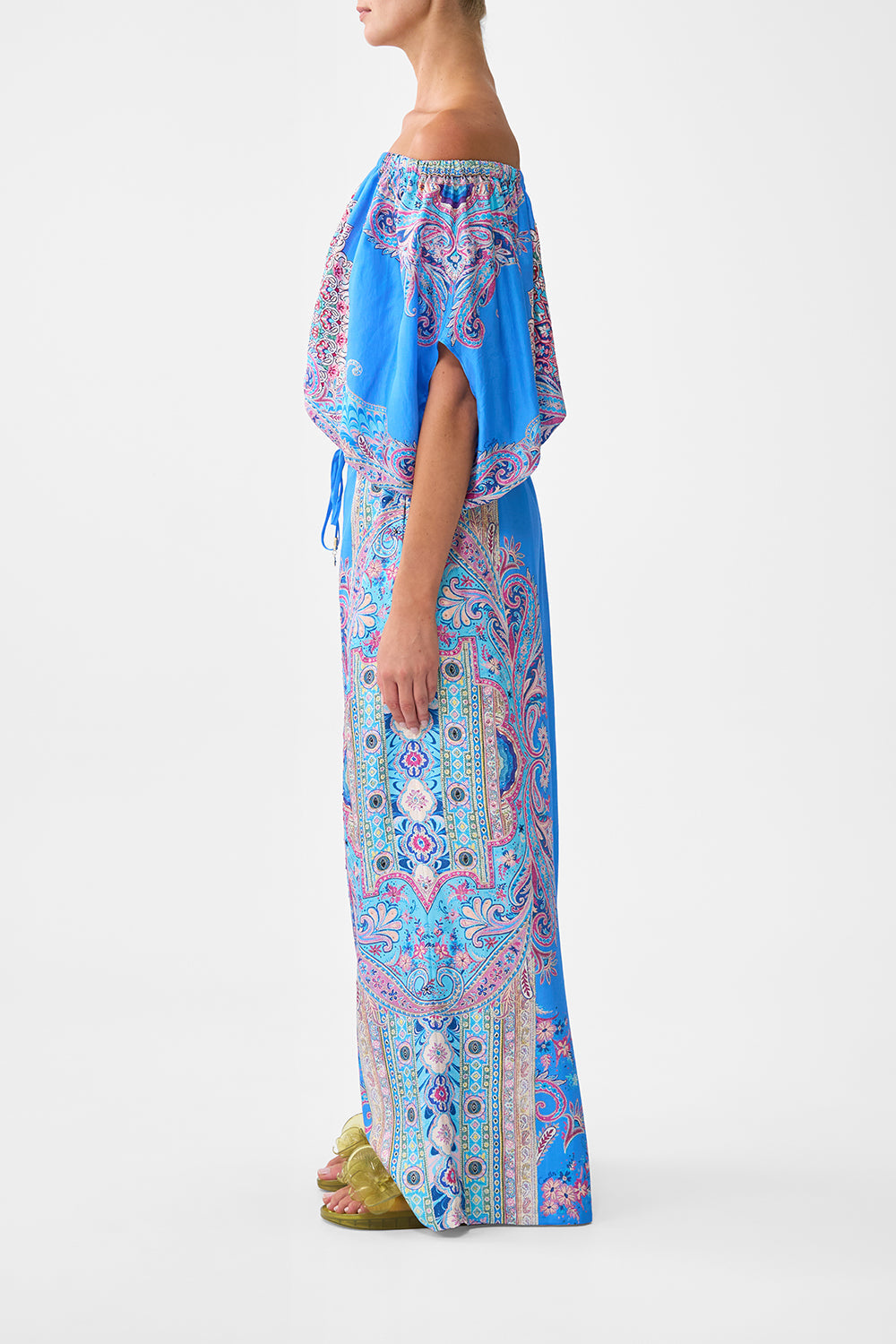 The CAMILLA ROLL NECK JUMPER TILED IN TIME in our  print.