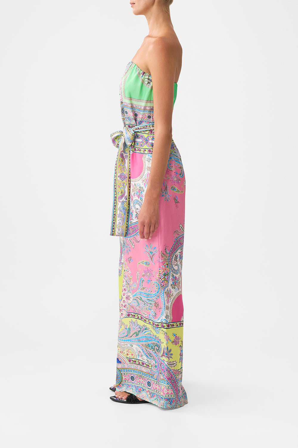 The CAMILLA SHIRT DRESS WITH A LINE SKIRT BOTANICAL BALLADS in our  print.