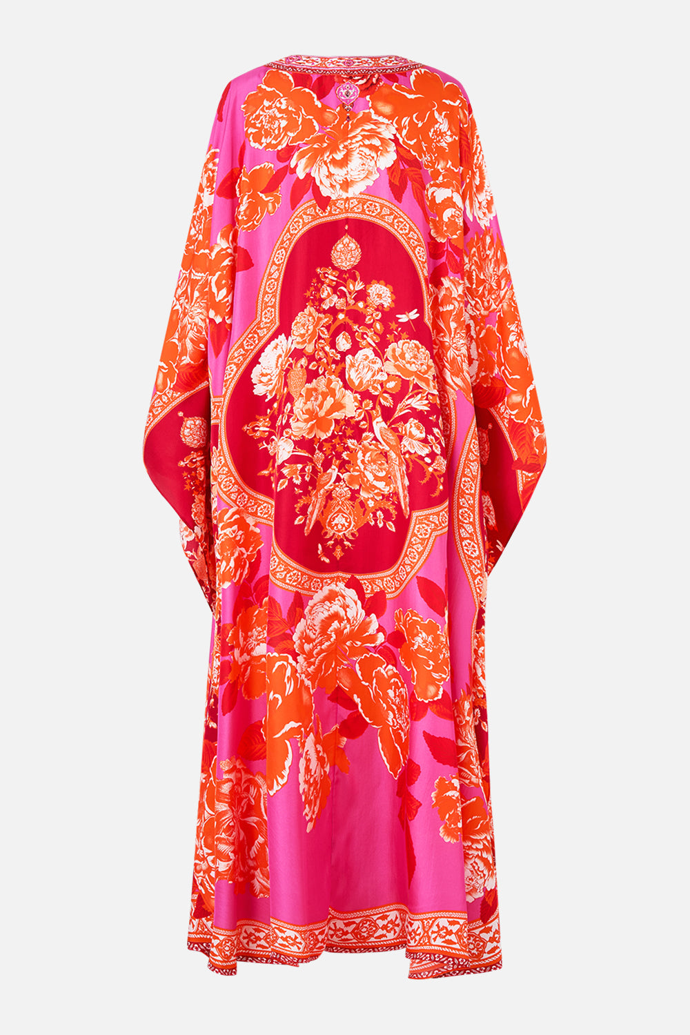 V NECK KAFTAN WITH FRONT WELT POCKETS TILES OF TÜRKIYE